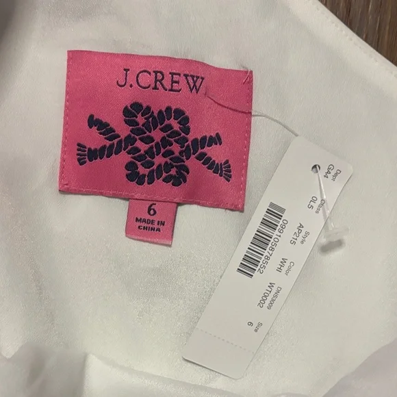 J. Crew White One-Shoulder Dress with Bold Stripes Size 6 NWT - Picture 4 of 8